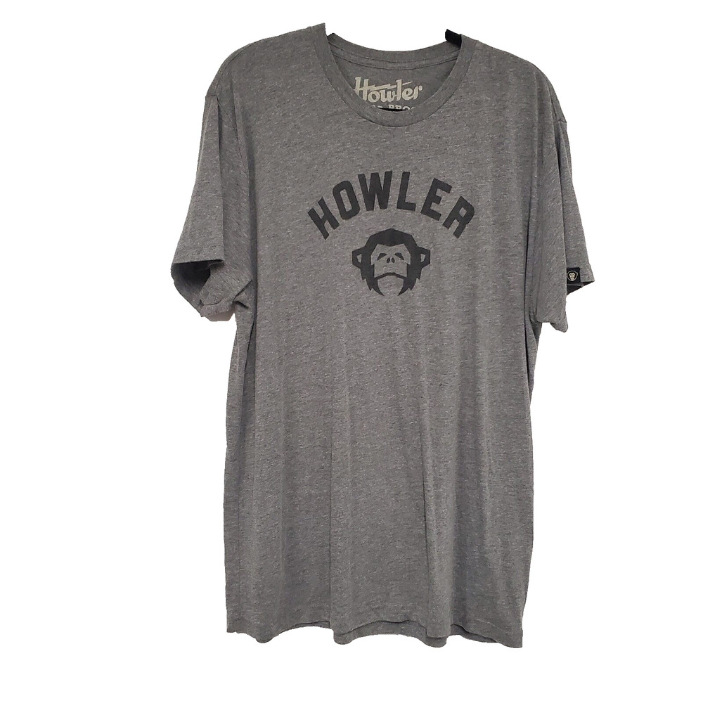 Howler Bros Logo Men's XL T-shirt Gray Crew Neck Short Sleeve